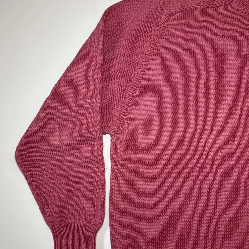Eddie Bauer‎ Men's XL VTG Tag Chunky Knit Crewneck Sweatshirt Mauve